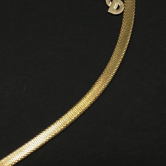 CHRISTIAN DIOR CD Logo Gold Tone Necklace - Picture 8 of 11